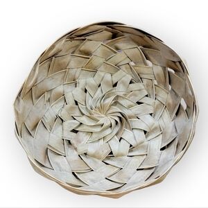 Hand Made Palm Frond Basket Hawaii boho basket wall accent decor